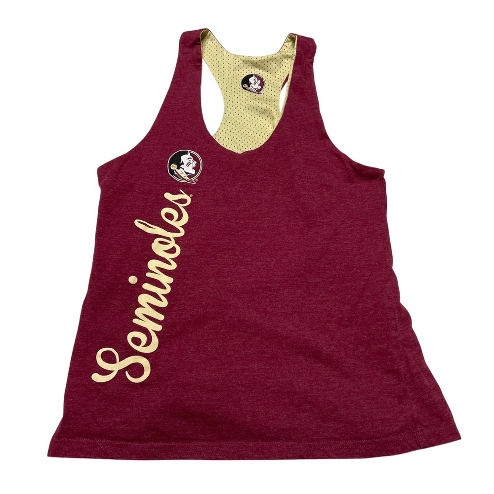 Colosseum Florida State Seminoles Tank Top Womens Medium Maroon Reversible Mesh